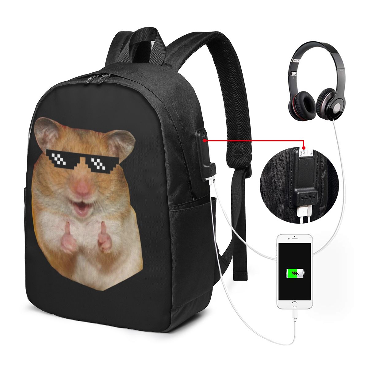 Laptop Bag - Komik Hamster Sırt Çantası Seyahat Dizüstü