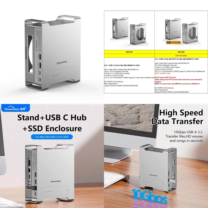 Usb C Hub - Mini M4 Stand Hub Dock USB